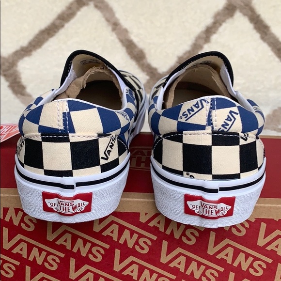 •VANS CLASSIC SLIP-ON BIG CHECK Black/Navy Men’s - Picture 8 of 16